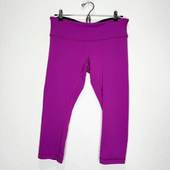 Lululemon Wunder Under Crop III Reversible Leggings Ultra Violet & Black - Picture 3 of 11